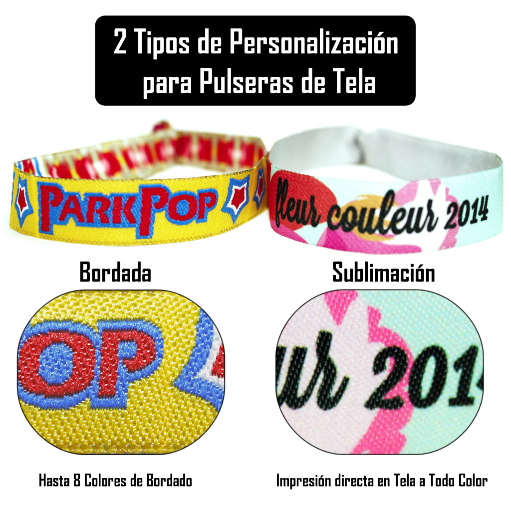 Pulseras de Tela SIN Cierre (Bordadas o Sublimadas) - Imagen 2